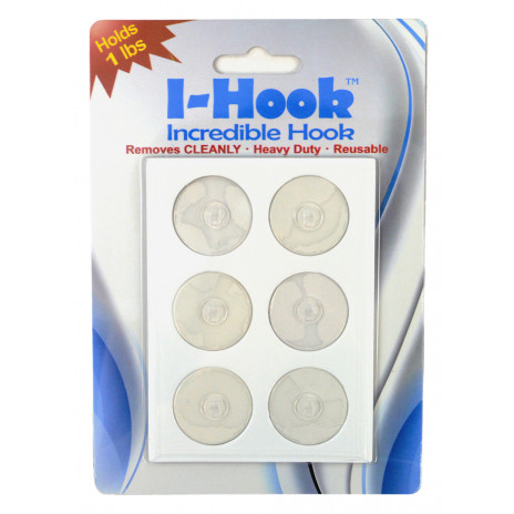 Incredible Clear Wall Hook: 1/2" Round (Pack of 6)