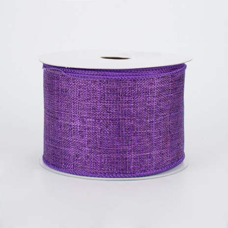 2.5" Metallic Royal Canvas Ribbon: Purple (10 Yards)