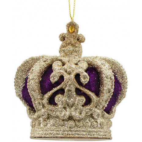 3.5" Purple Regal Crown Ornament