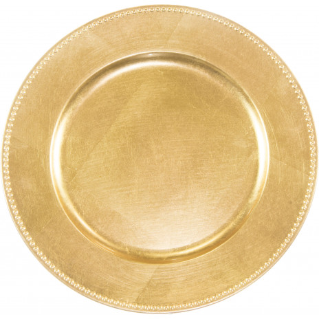 13" Laquer Round Charger Plate: Gold