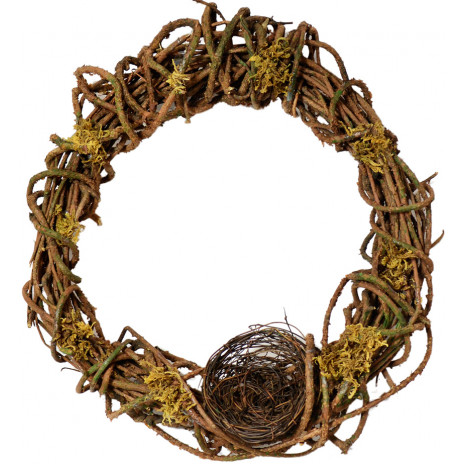 18" Twig Wreath with Bird Nest