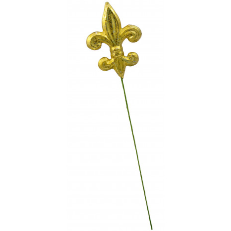 Gold Leaf Fleur de Lis Pick: 4"