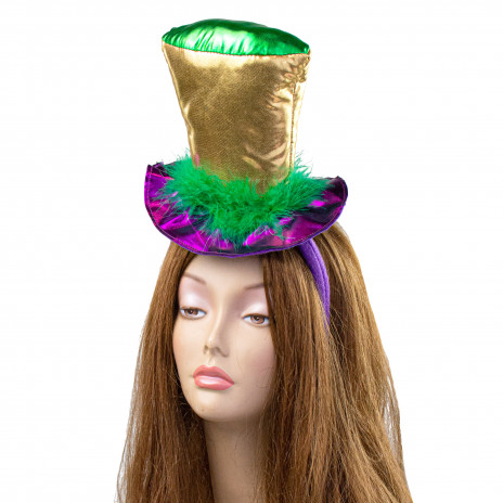 Mardi Gras Mini Hat Headpiece