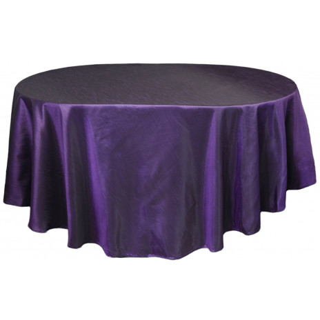 Faux Dupioni 96" Round Tablecloth: Purple