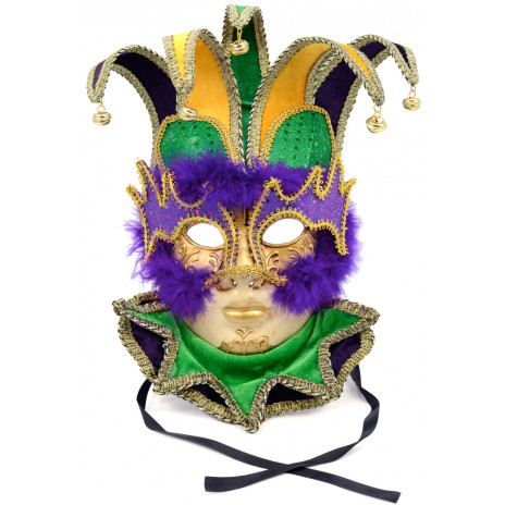 Deluxe Masked Jester Face Mask