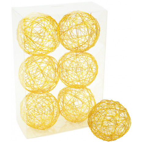 3" Wire Balls: Gold (6)