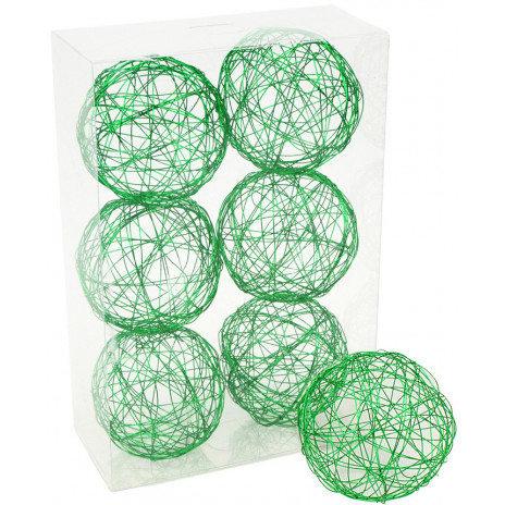3" Wire Balls: Emerald Green (6)