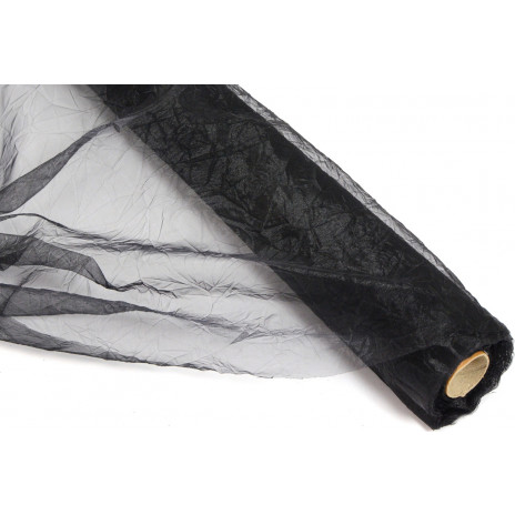 Crinkle Sheer Fabric Roll: Black