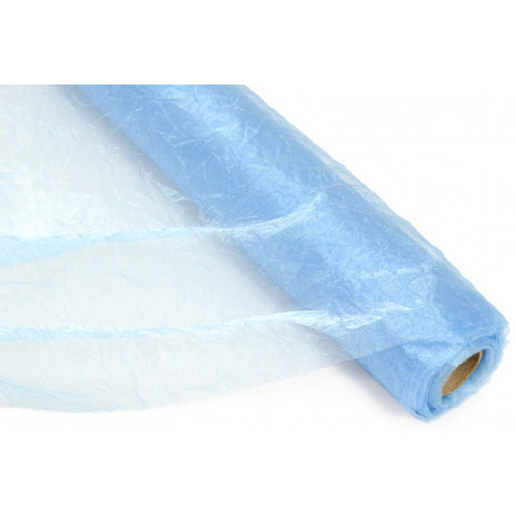 Crinkle Sheer Fabric Roll: Light Blue