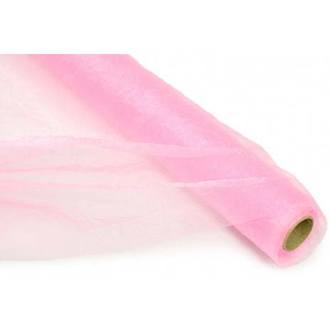 Crinkle Sheer Fabric Roll: Pink