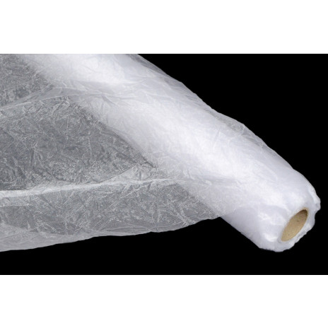 Crinkle Sheer Fabric Roll: White