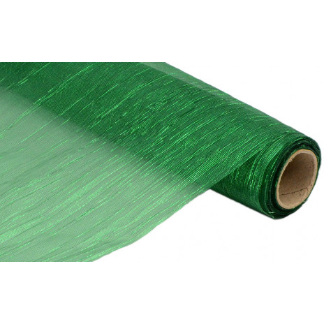 Crinkle Fabric Roll: Metallic Emerald Green