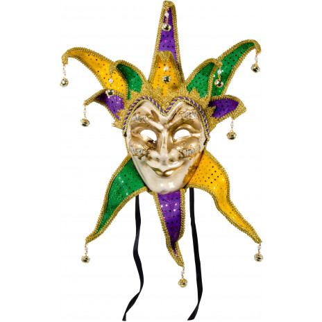 Deluxe Sheet Music Jester Mask With Collar