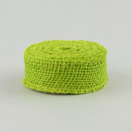 1.5" Burlap Ribbon: Apple Green (10 Yards)