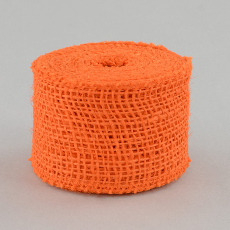 2.5" Burlap Ribbon: Orange (10 Yards)