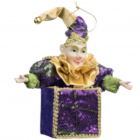 Mardi Gras Jester in a Box Ornament