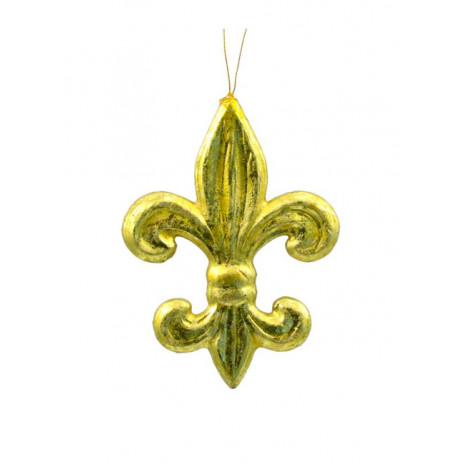 6" Gold Leaf Fleur De Lis Ornament