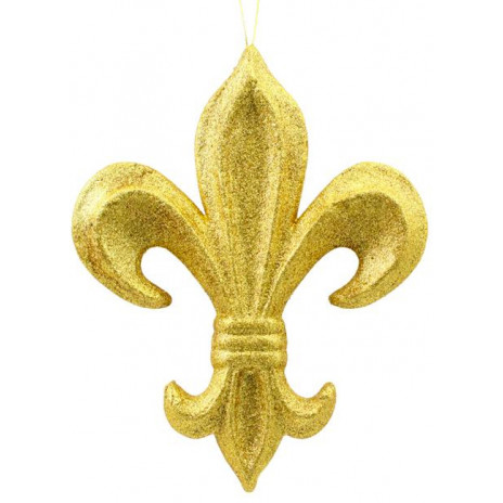10" Gold Glitter Fleur de Lis Ornament
