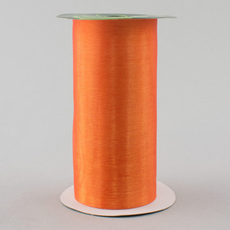 6" Sheer 2-Tone Organza Ribbon: Orange/Coral
