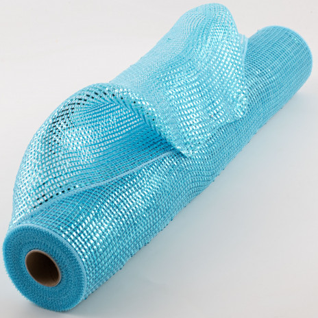 21" Poly Deco Mesh: Deluxe Wide Foil Turquoise