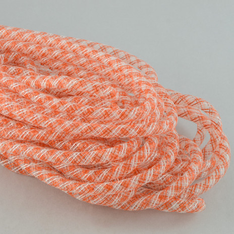 Deco Flex Tubing Ribbon: Striped Orange/White  (30 Yards)