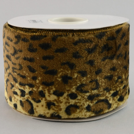4" Fur Cheetah Print Ribbon (5 Yards)