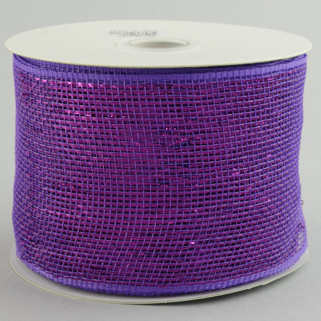 4" Poly Deco Mesh Ribbon: Metallic Purple