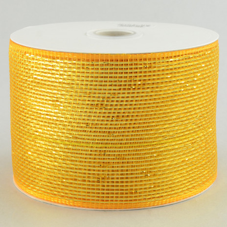 4" Poly Deco Mesh Ribbon: Metallic Gold