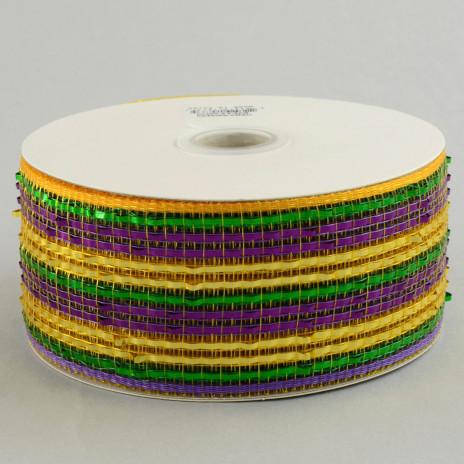 2.5" Poly Deco Mesh Ribbon: Deluxe Wide Foil PGG