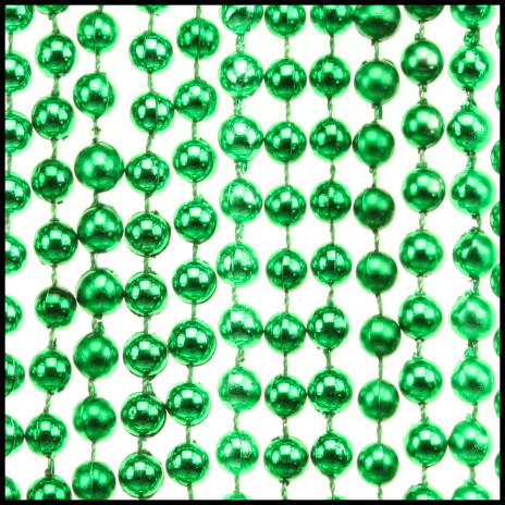 7mm Beads 33" Metallic Green
