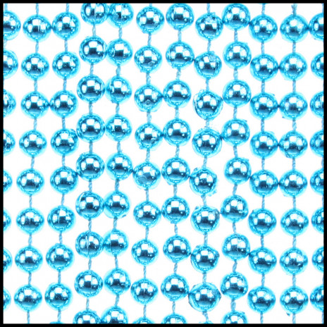 7mm Beads 33" Metallic Light Blue