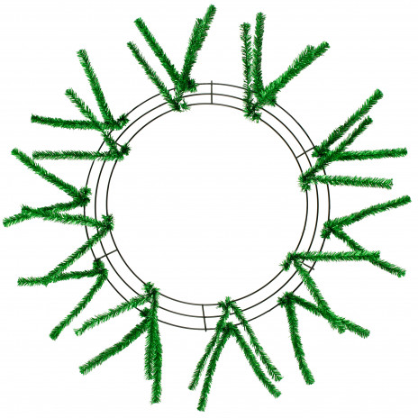 15-24" Tinsel Work Wreath Form: Metallic Green
