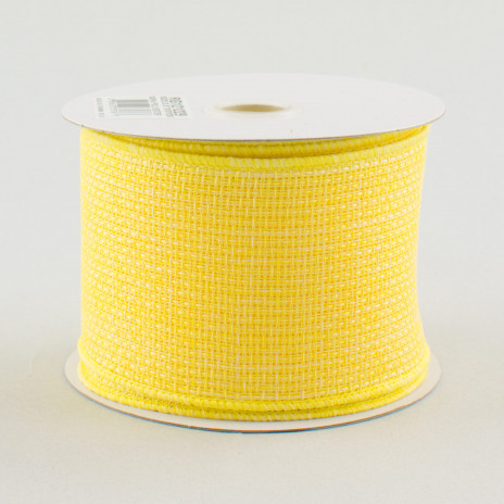 2.5" Royal Faux Burlap Ribbon: Yellow (10 Yards)