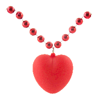 Light Up Heart Necklace On Red Beads