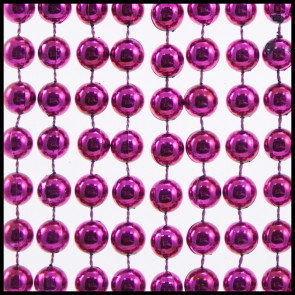 10mm Beads 42" Metallic Fuchsia