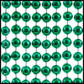 10mm Beads 33" Metallic Green