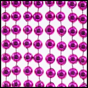 10mm Beads 33" Metallic Hot Pink