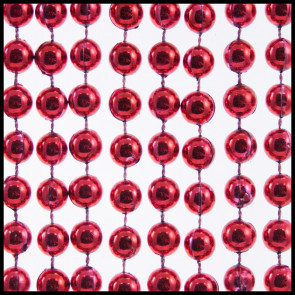 10mm Beads 33" Metallic Red