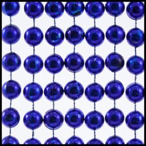 12mm Beads 42" Metallic Blue