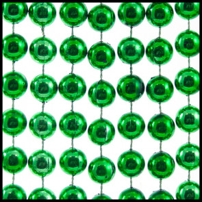 12mm Beads 42" Metallic Green