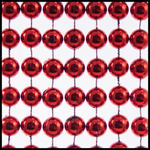 12mm Beads 42" Metallic Red