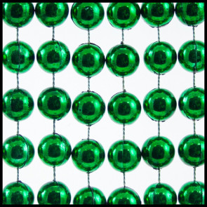 14mm Beads 42" Metallic Green