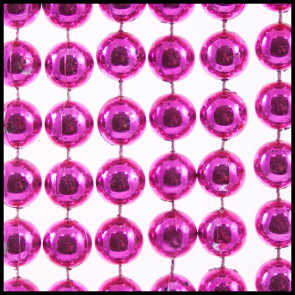 14mm Beads 42" Metallic Hot Pink
