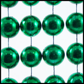 22mm Beads 48" Metallic Green