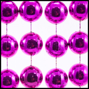 22mm Beads 48" Metallic Hot Pink