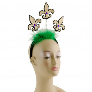 Mardi Gras Triple Fleur De Lis Headband