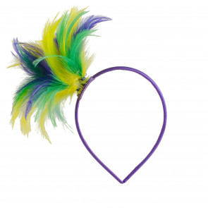 Mardi Gras Side Feather Headband: PGG