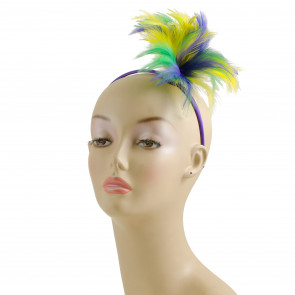 Mardi Gras Side Feather Headband: PGG