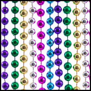 8mm Beads 48" Metallic 6-Color