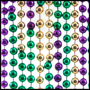 8mm Beads 48" Colors of Mardi Gras